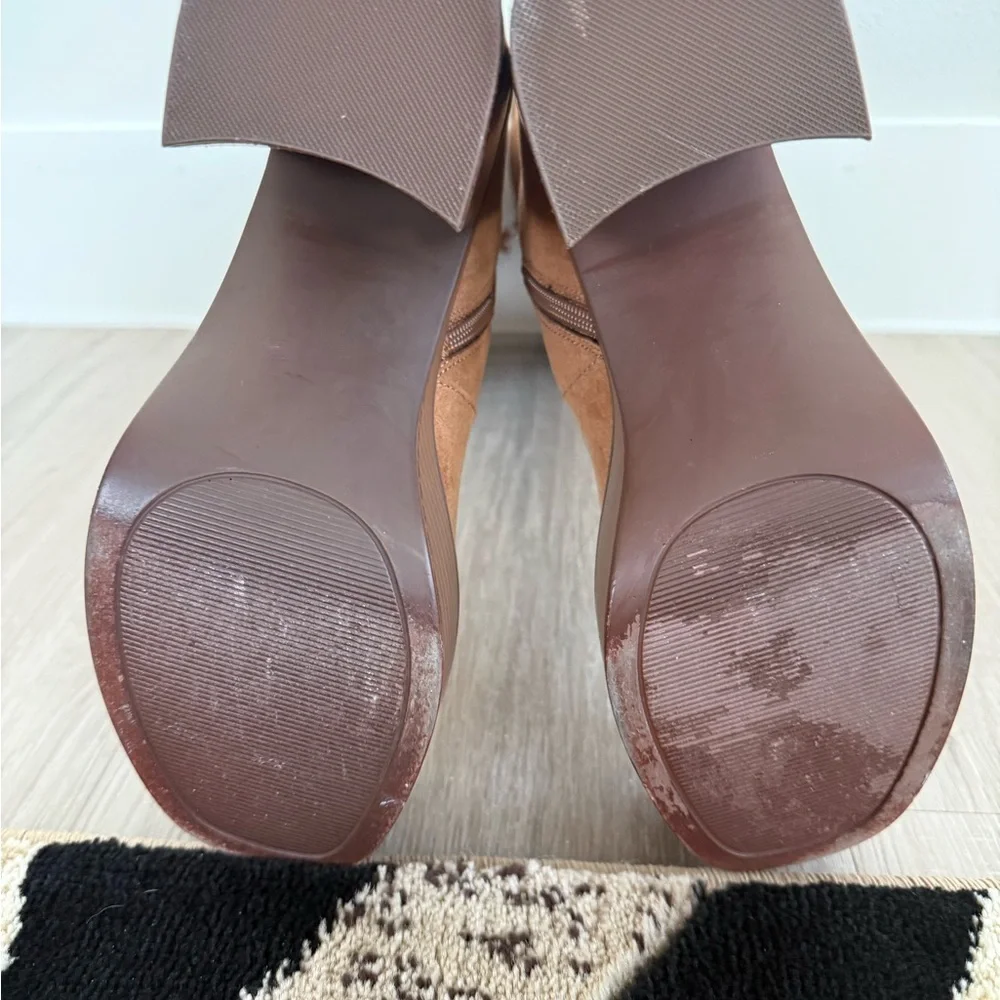 Madden Girl Tan Suede Heeled Boots - Picture 5 of 6